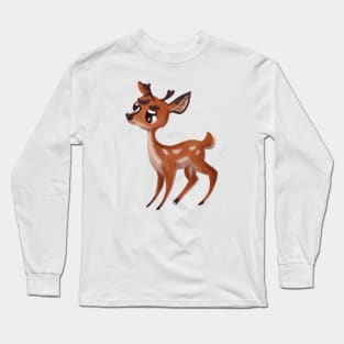 Cute Deer Drawing Long Sleeve T-Shirt